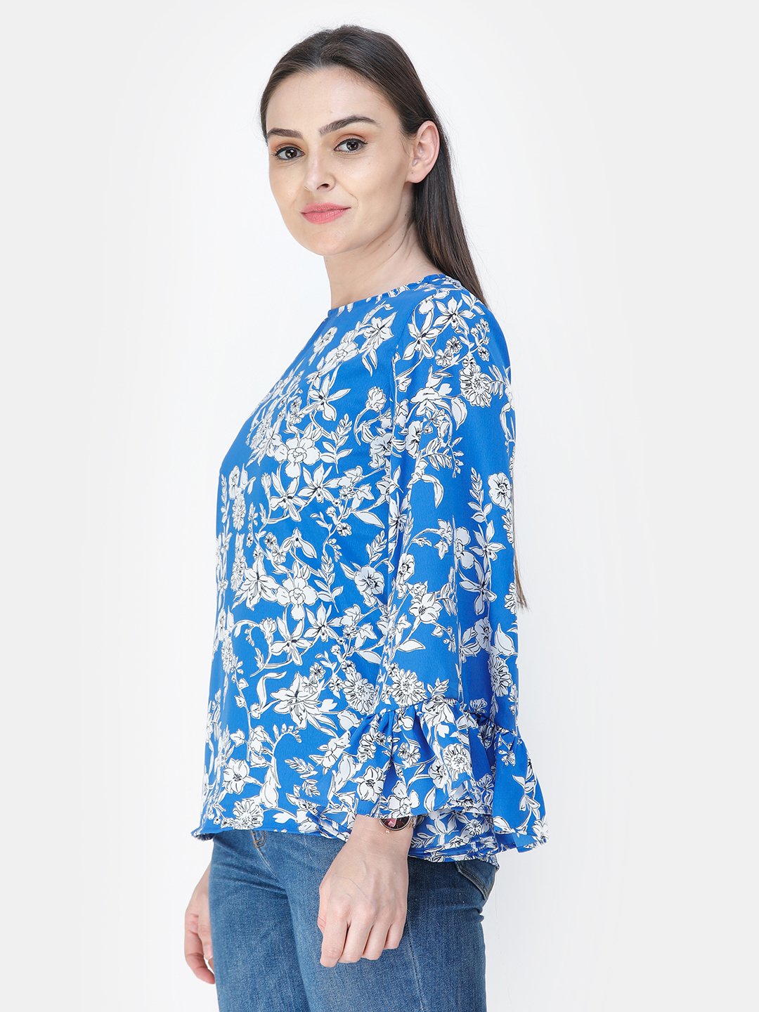 Blue Printed Top