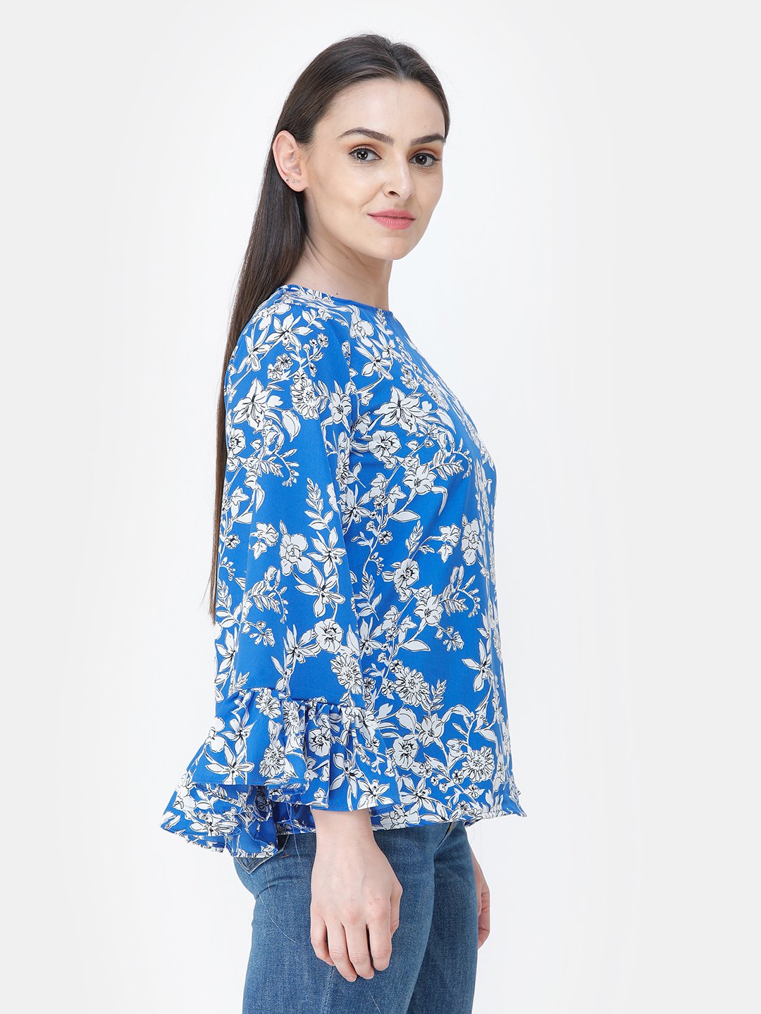 Blue Printed Top