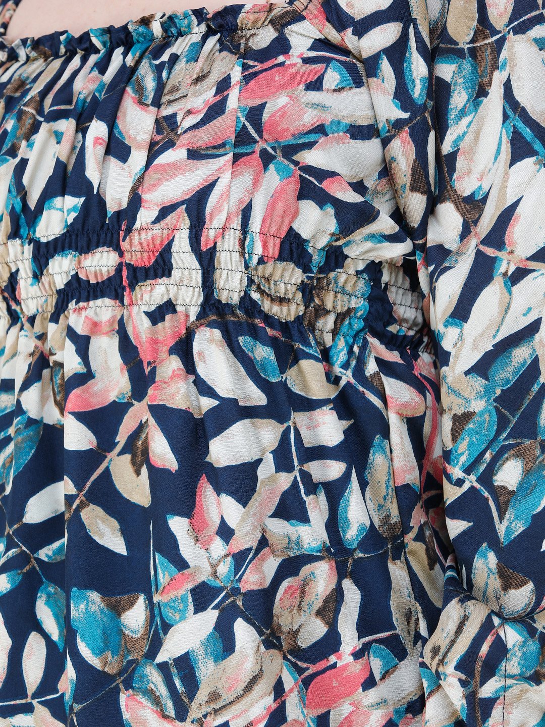 Navy Blue Printed Top