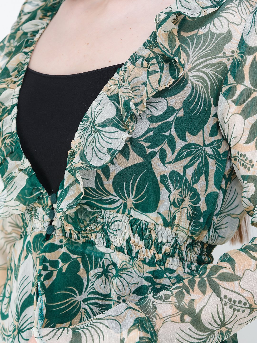 Green Printed Shrug