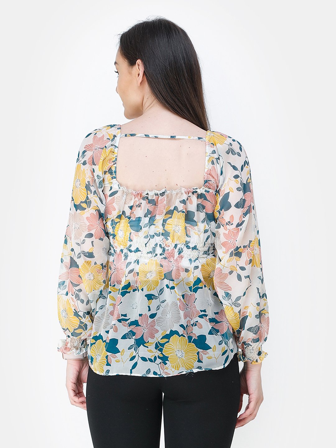 White Printed Top