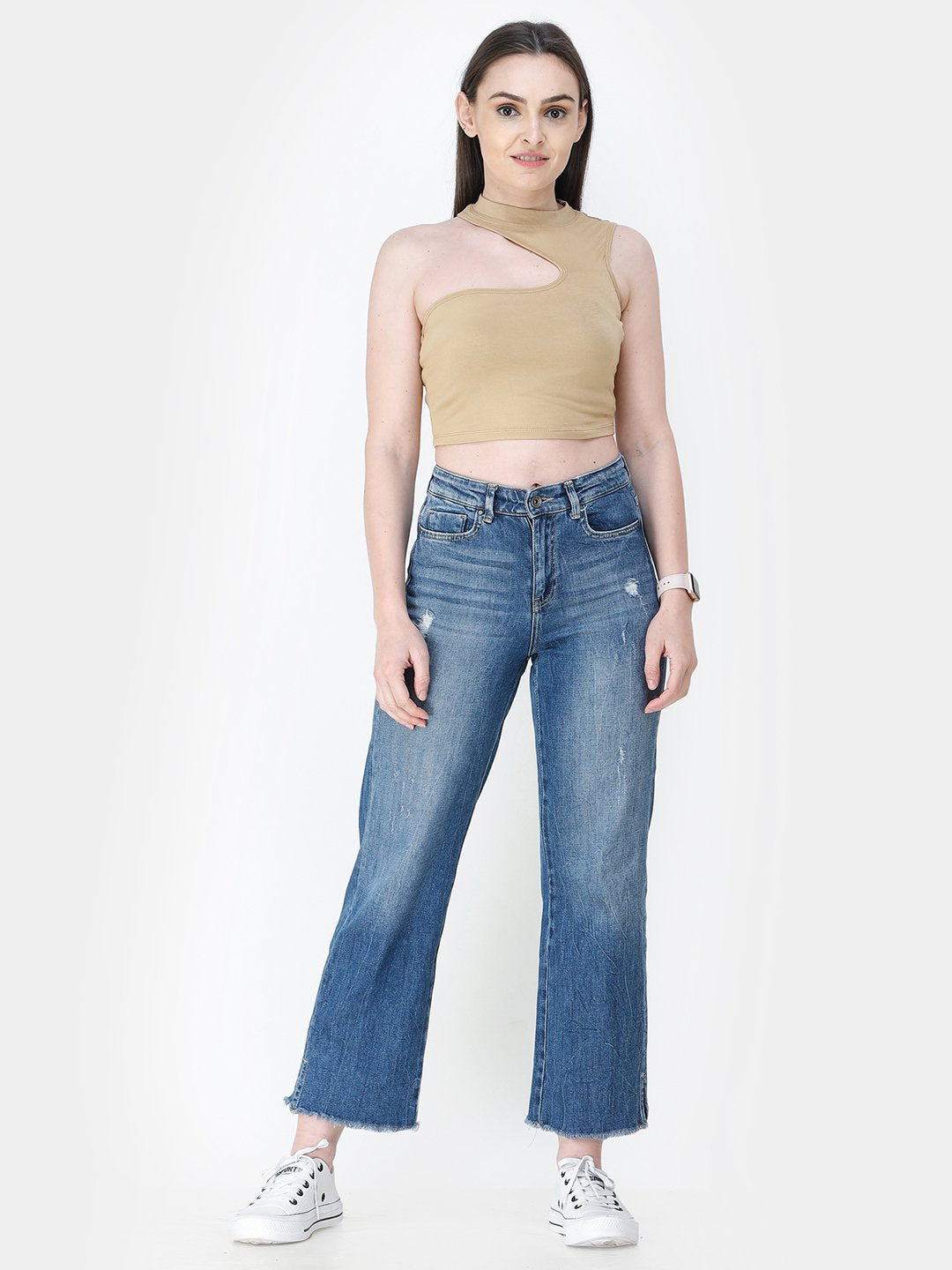 Golden Solid Crop Top