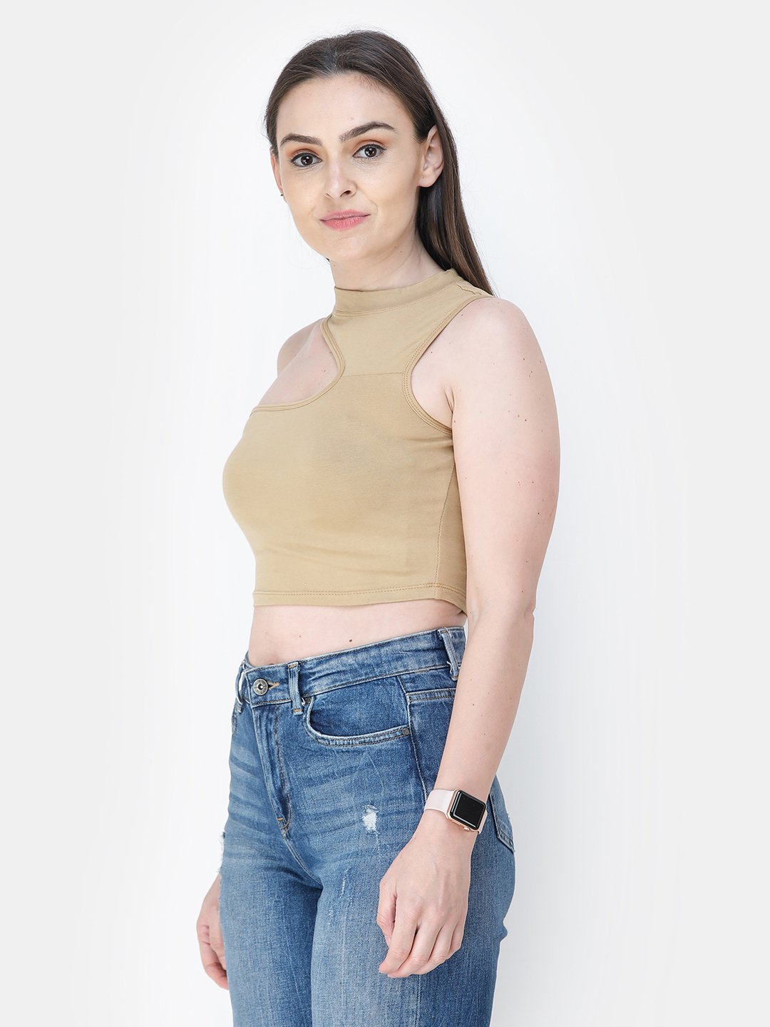 Golden Solid Crop Top