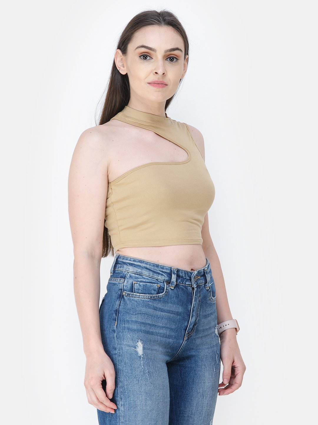 Golden Solid Crop Top