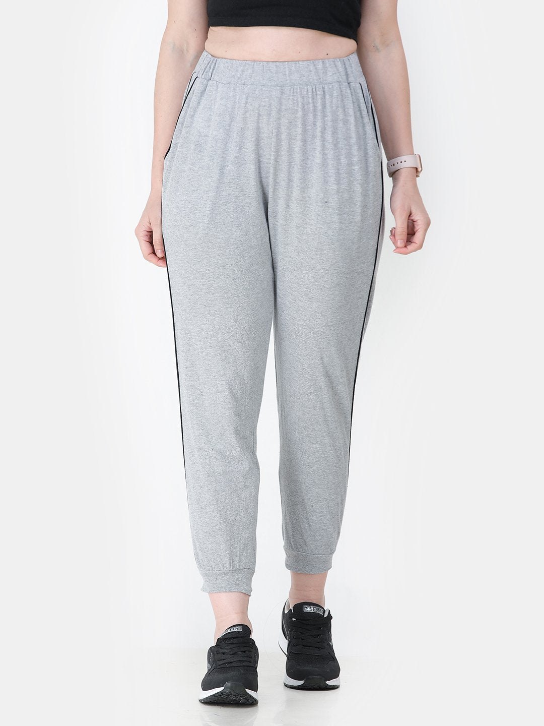 Grey Solid Track Pants