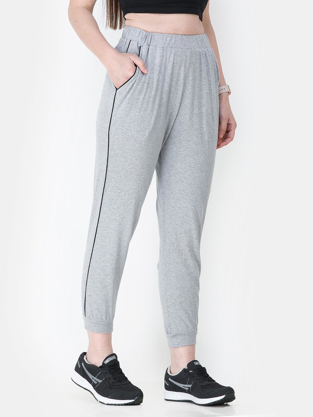 Grey Solid Track Pants