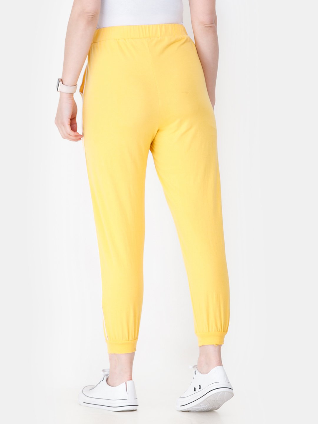 Yellow Solid Track Pants