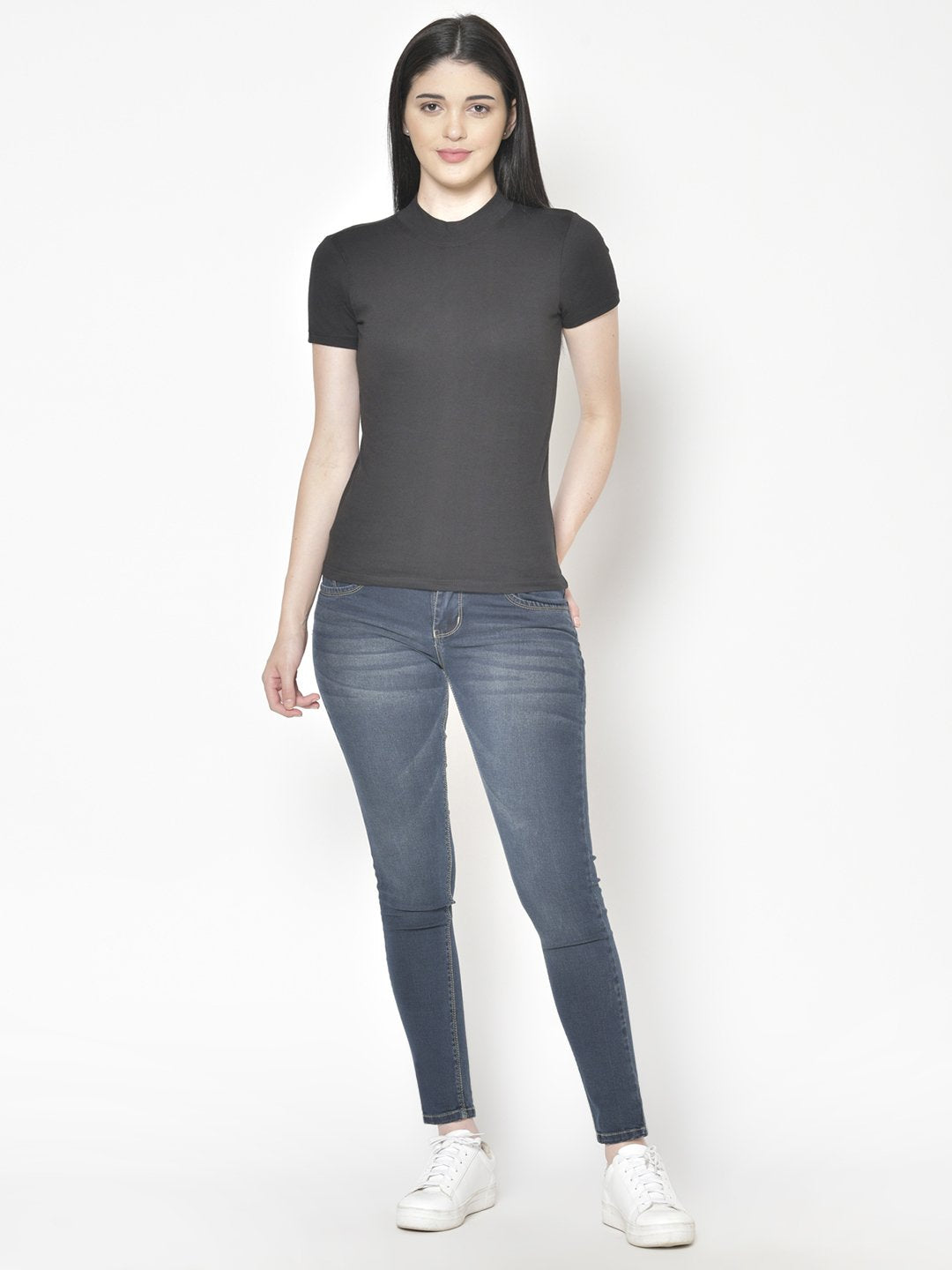 Cation Black Cotton Top