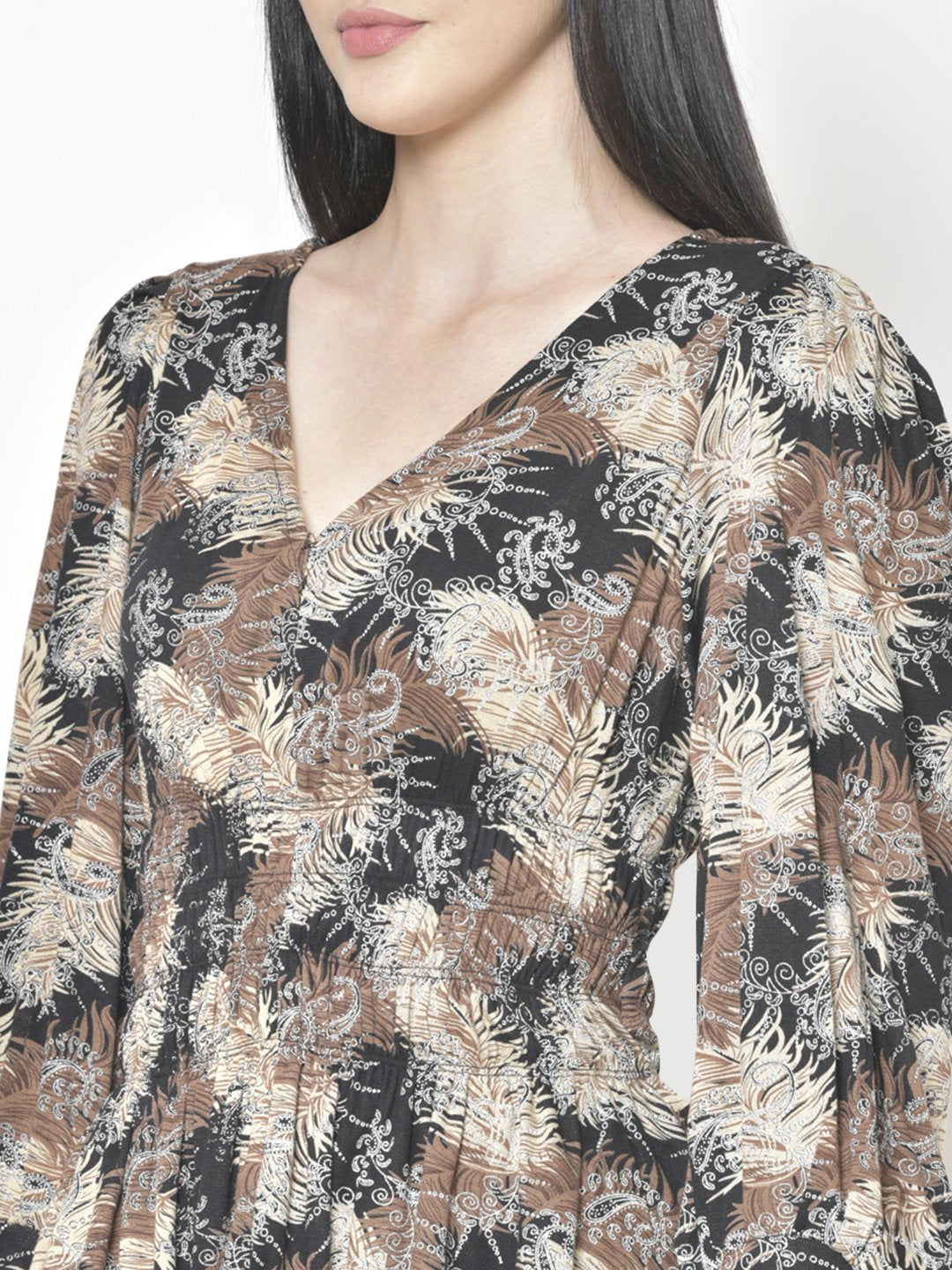 Cation Black Printed Top