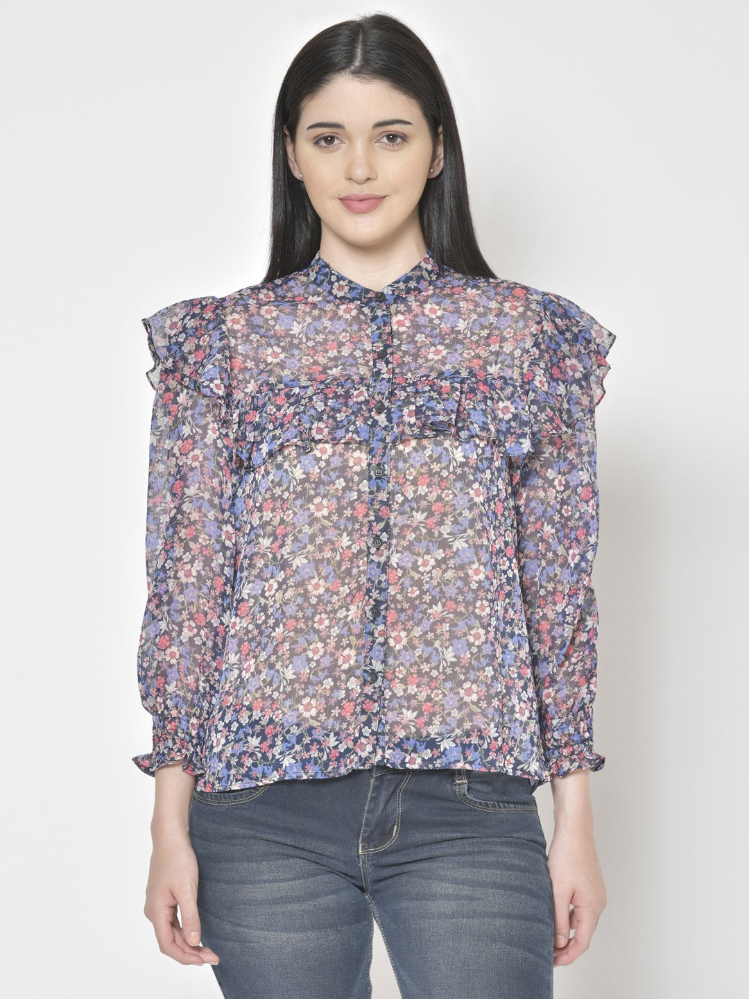 Cation Blue Printed Shirt