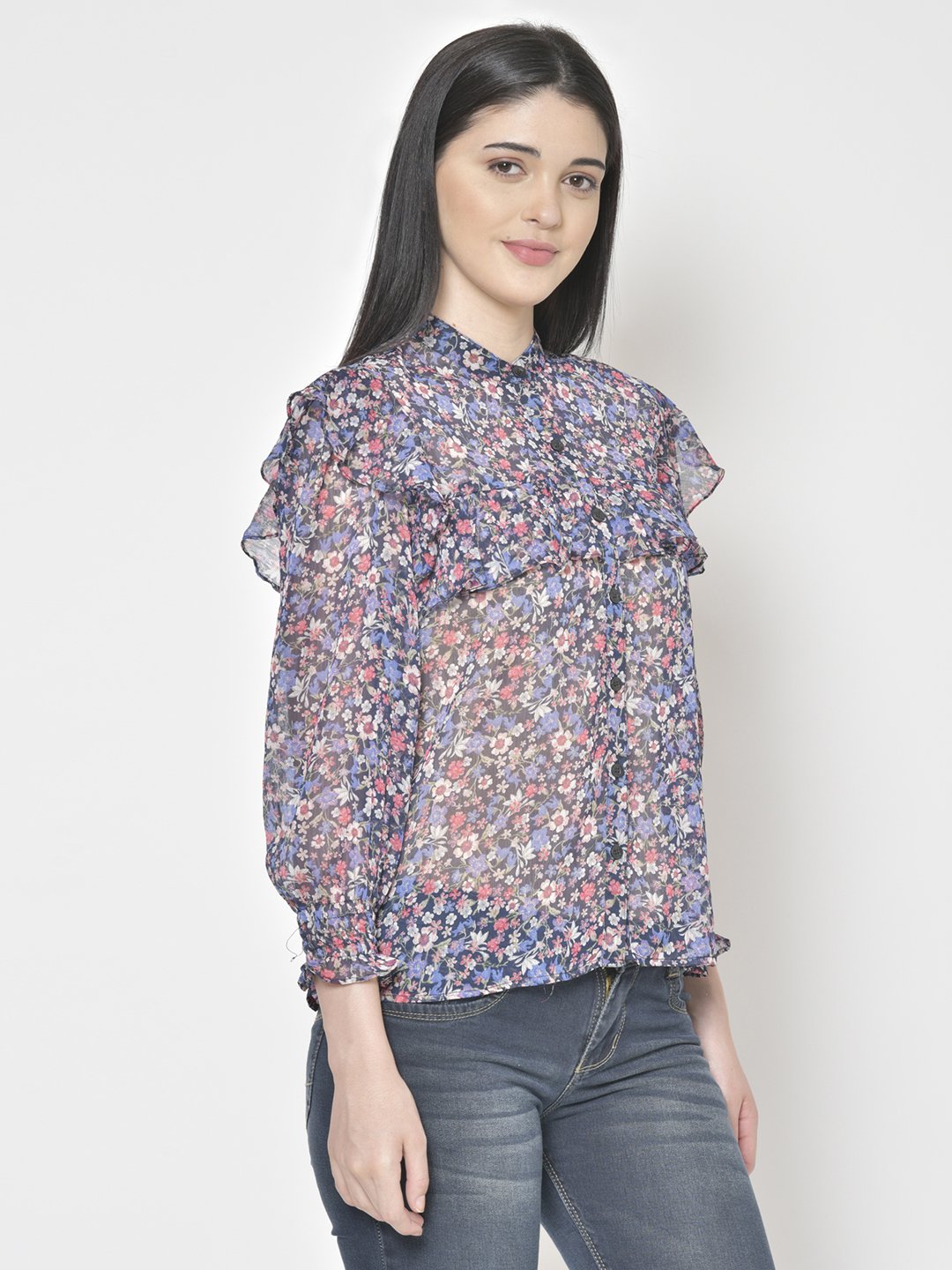 Cation Blue Printed Shirt