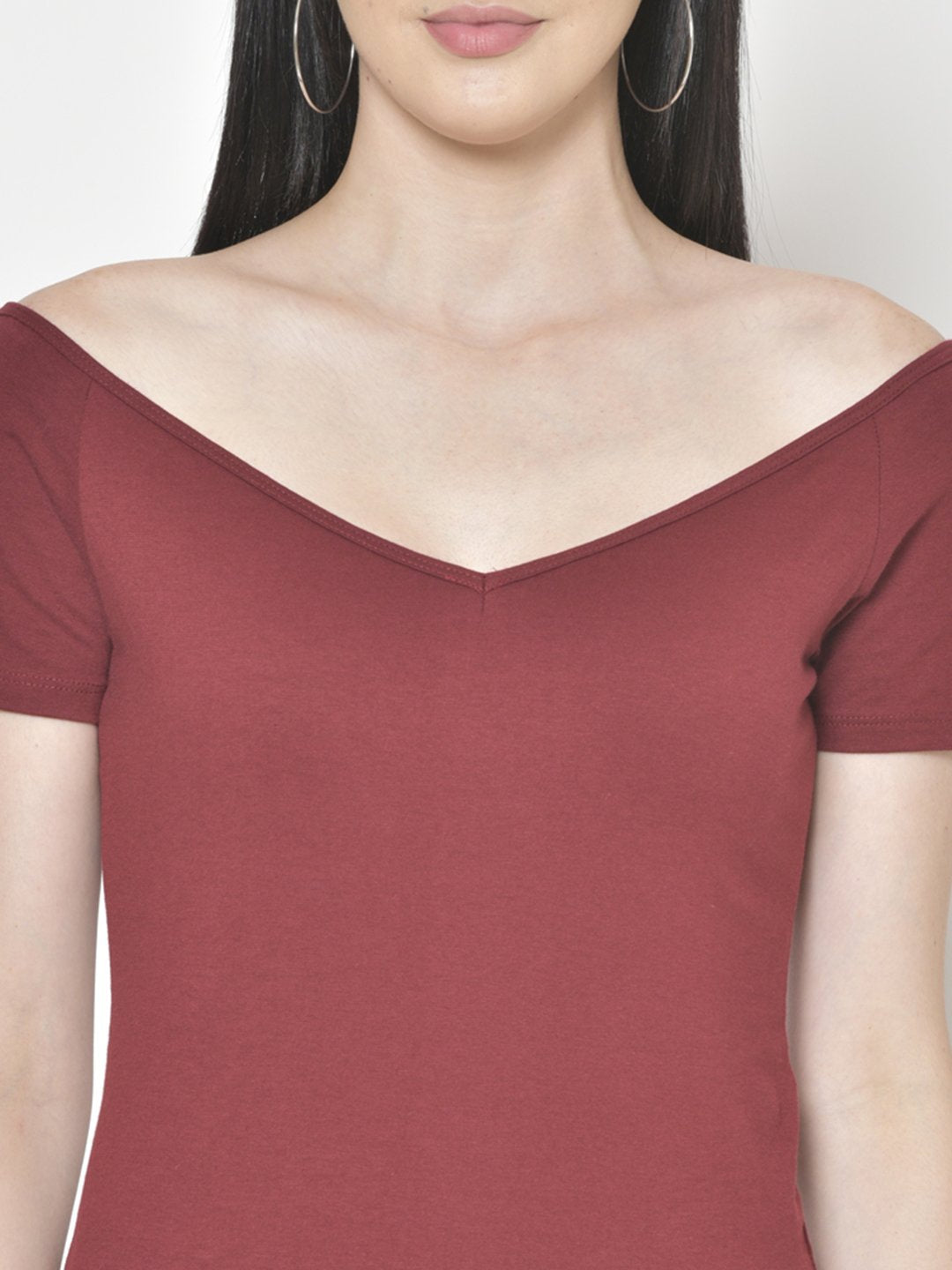 Cation Maroon Solid Top