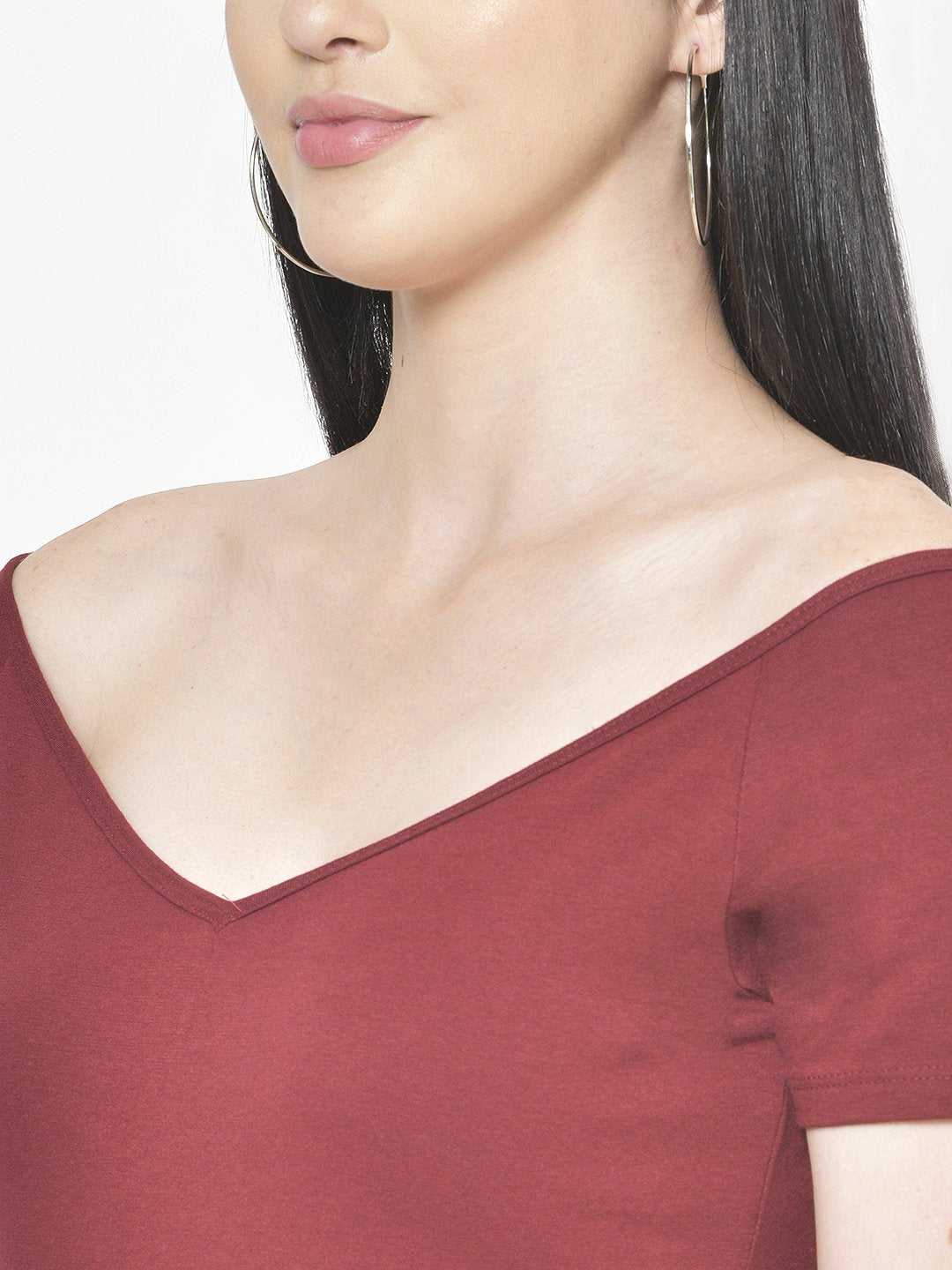 Cation Maroon Solid Top