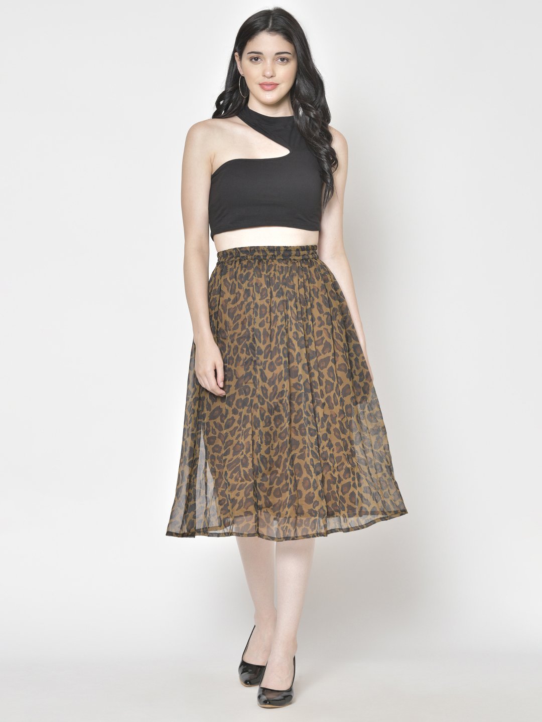 Printed Midi Skirt