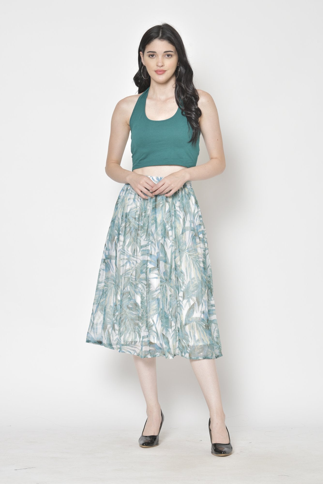 Printed Midi Skirt