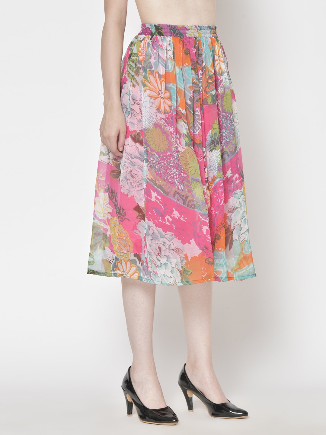 Printed Midi Skirt