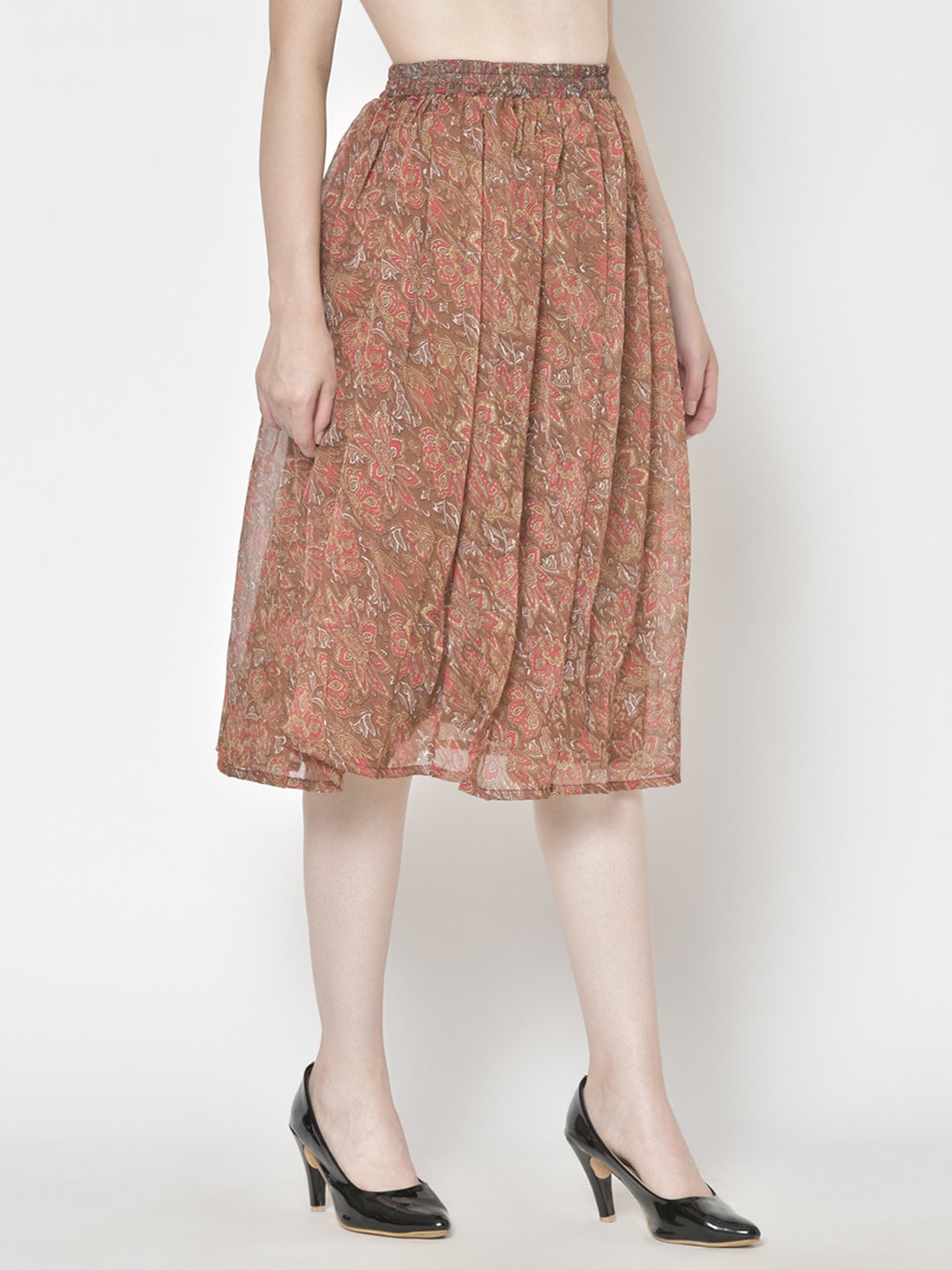 Printed Midi Skirt