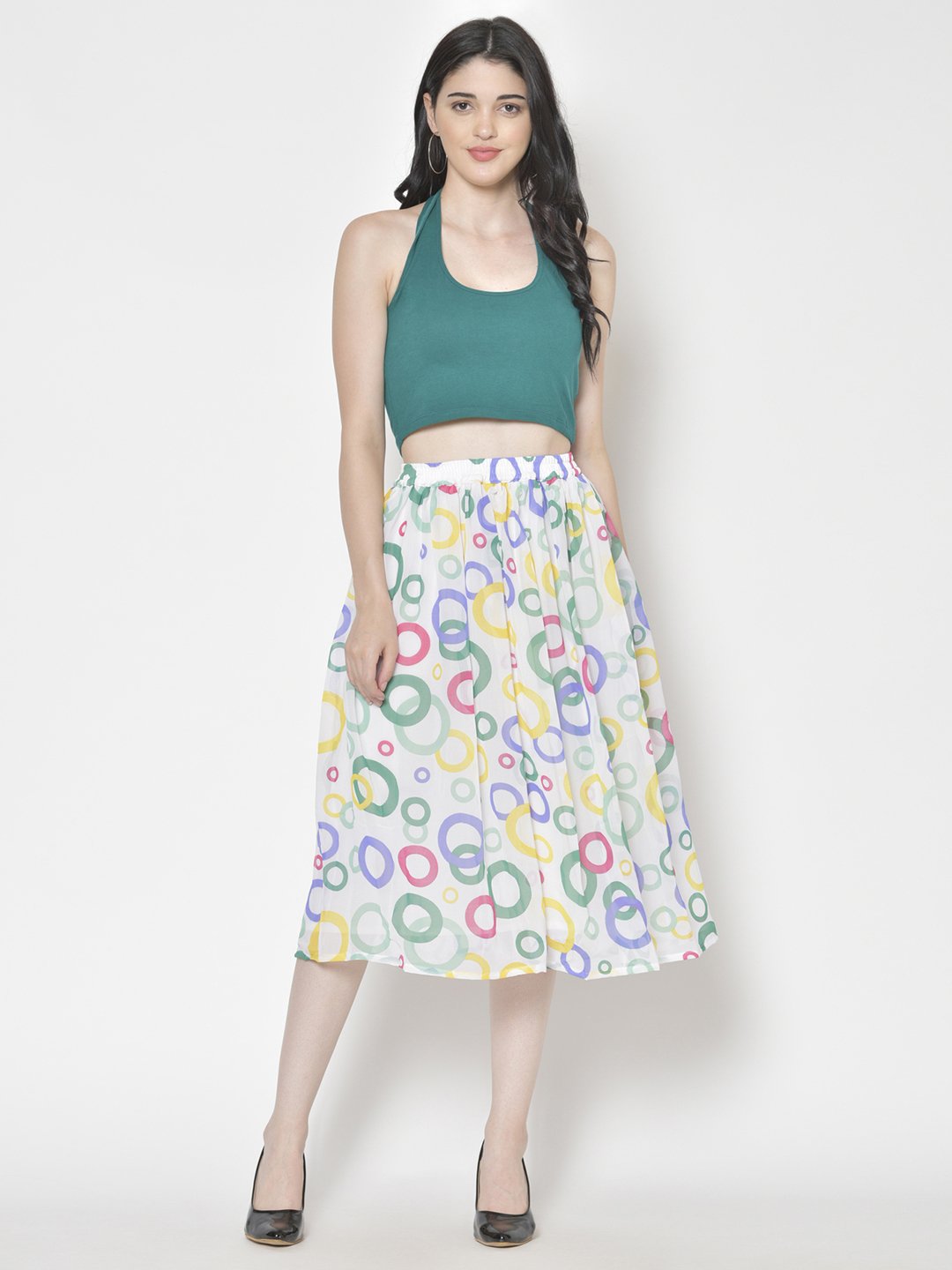 Printed Midi Skirt