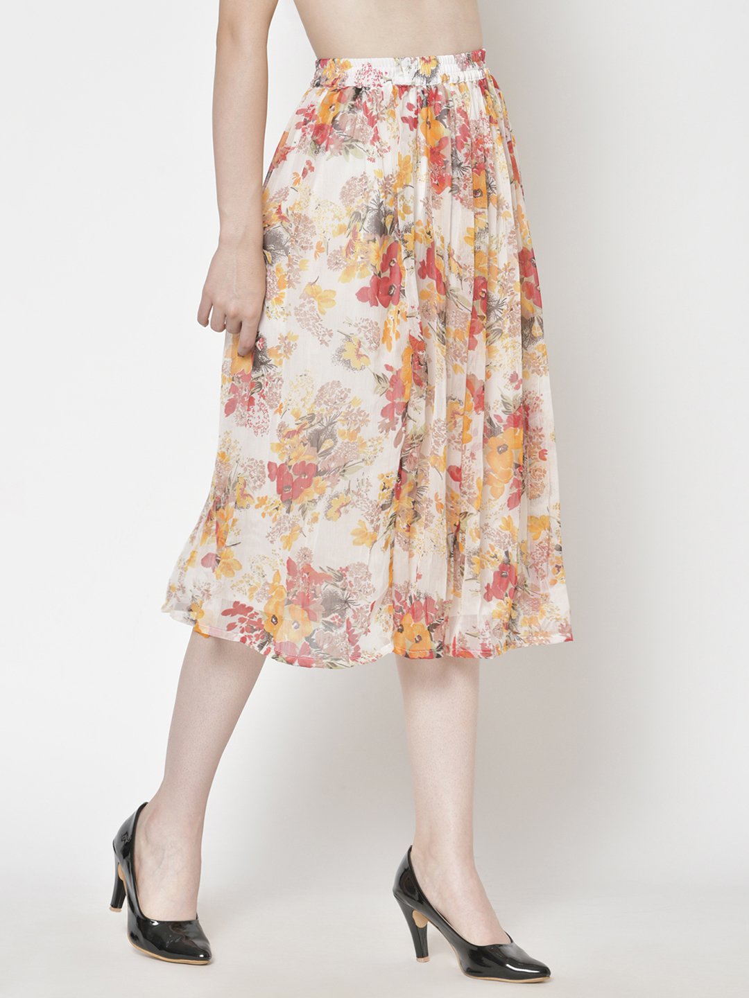 Printed Midi Skirt