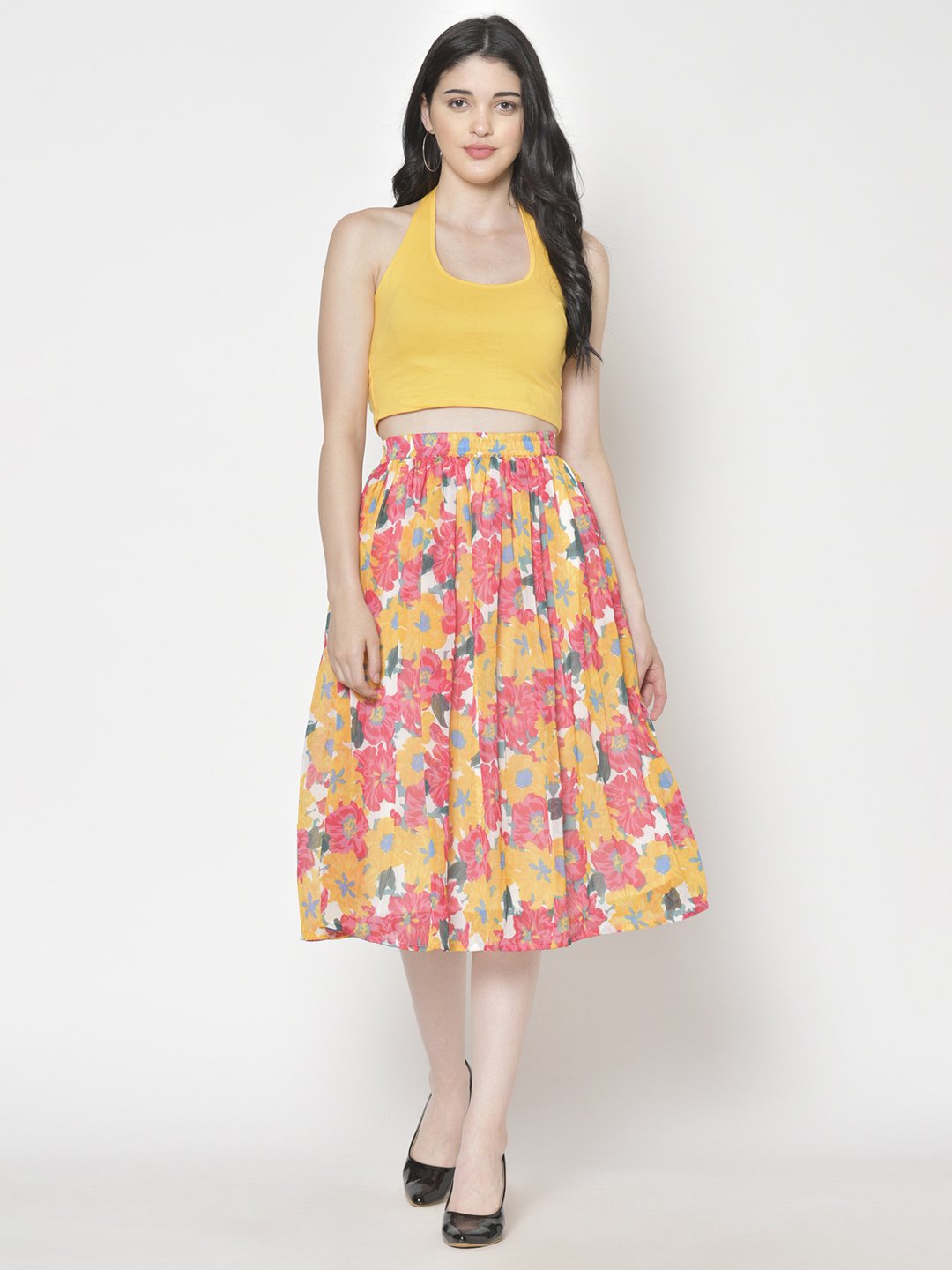 Printed Midi Skirt