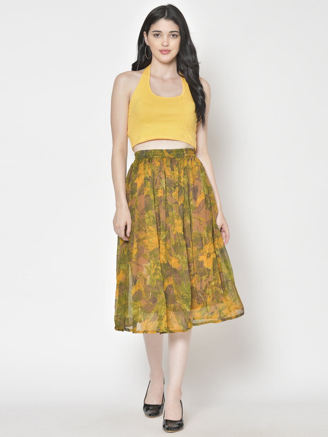 Printed Midi Skirt