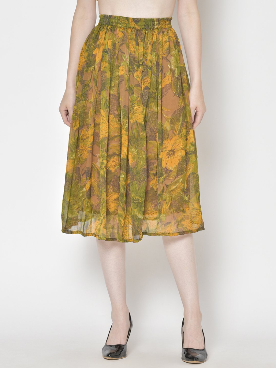 Printed Midi Skirt