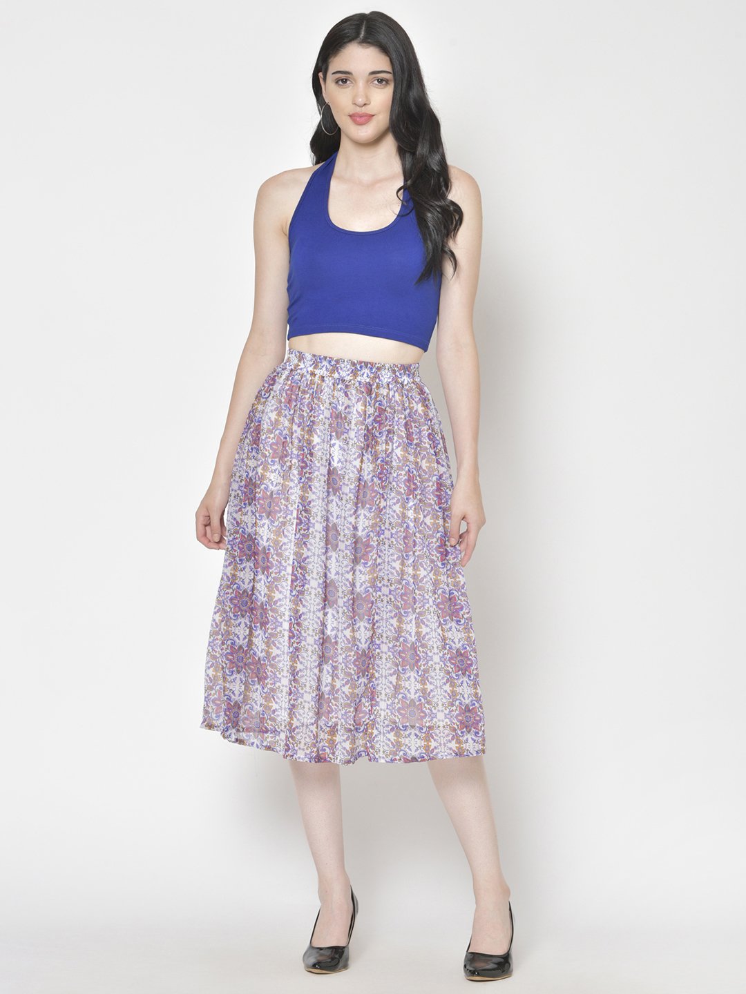 Printed Midi Skirt