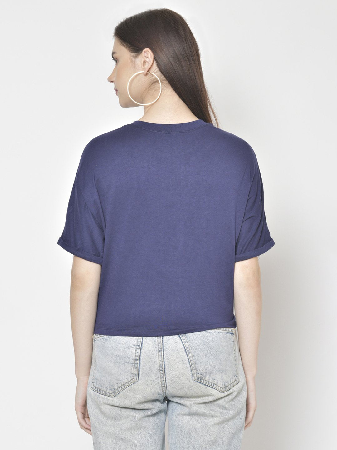 Cation Navy Blue Solid Top