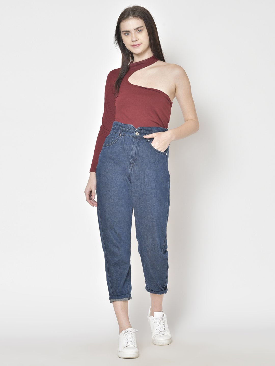 Cation Maroon Solid Top