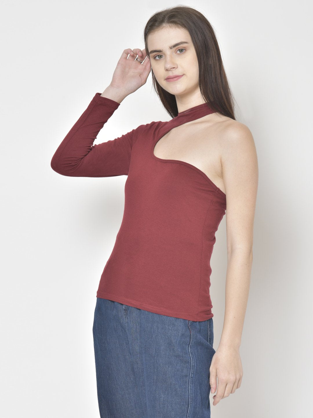 Cation Maroon Solid Top