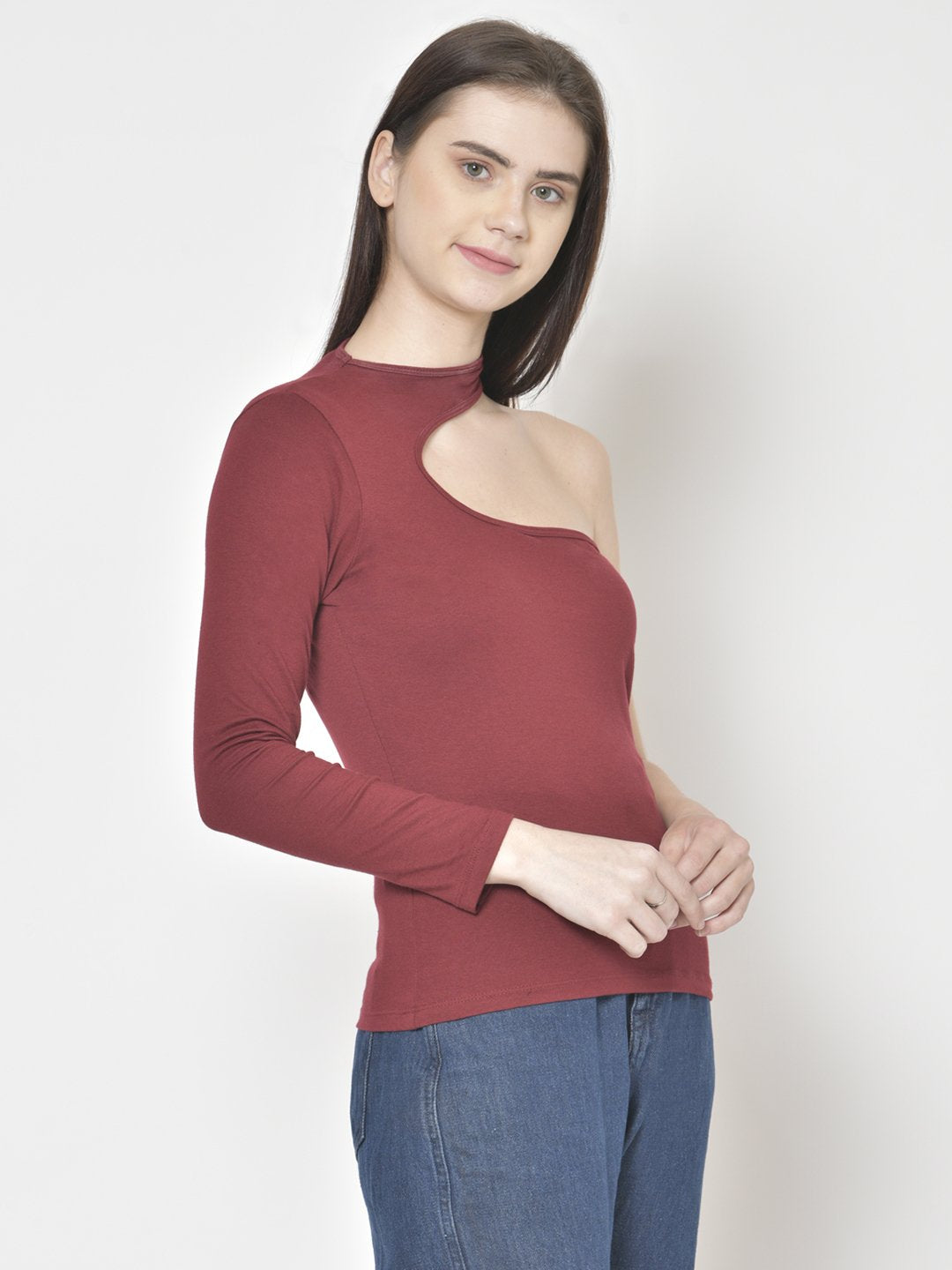 Cation Maroon Solid Top