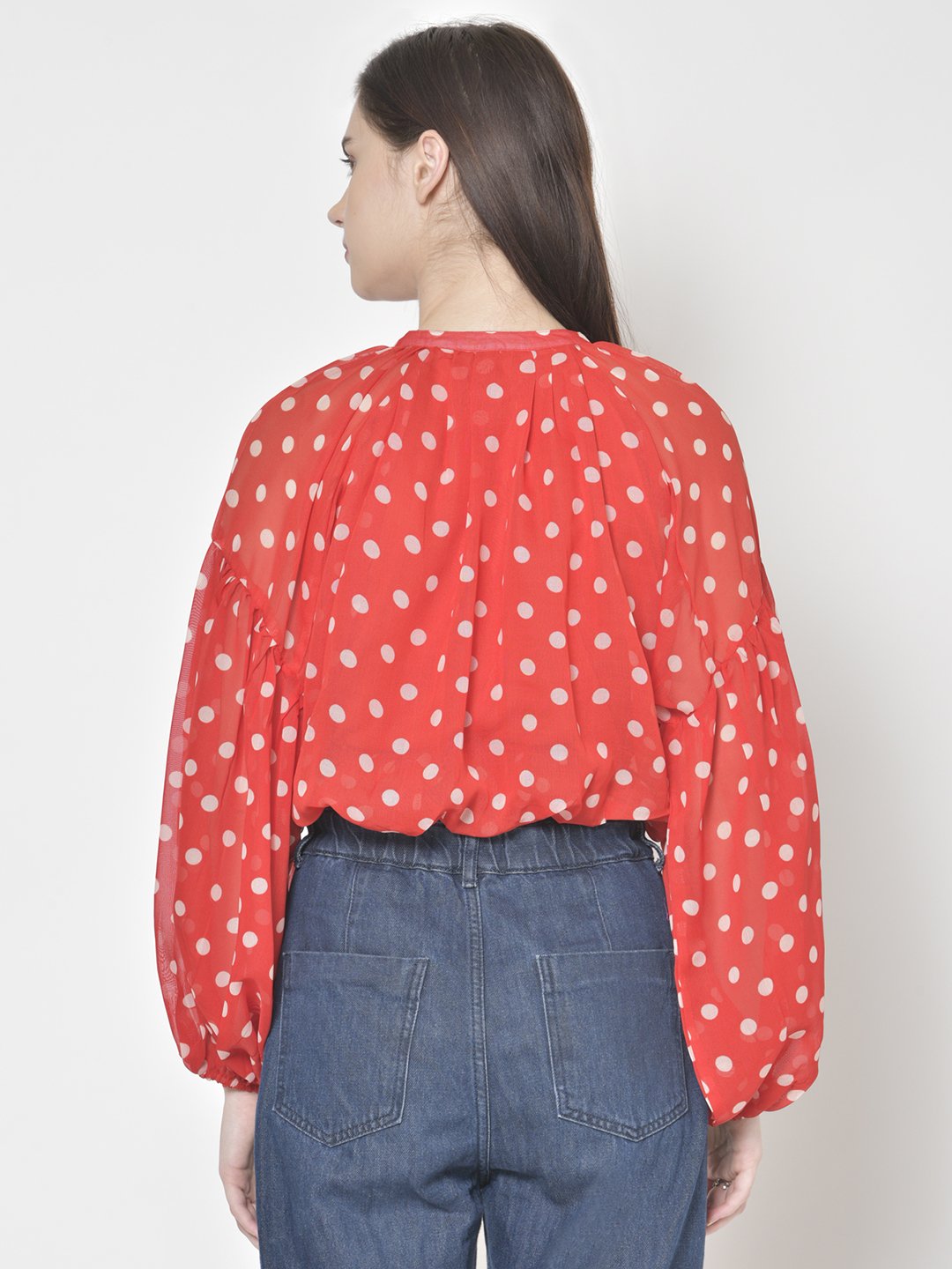 Cation Red Polka Dot Top