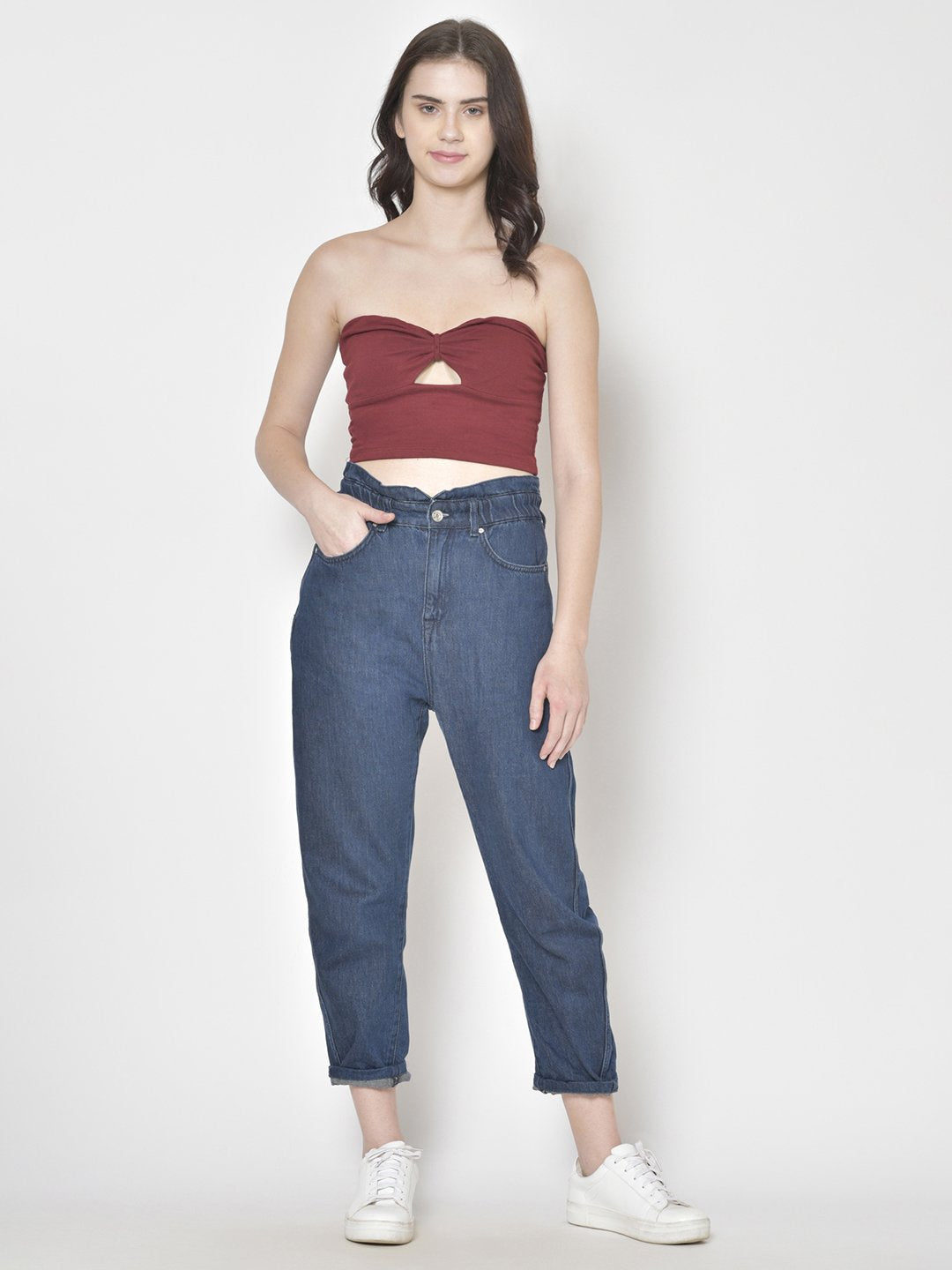 Cation Maroon Solid Top