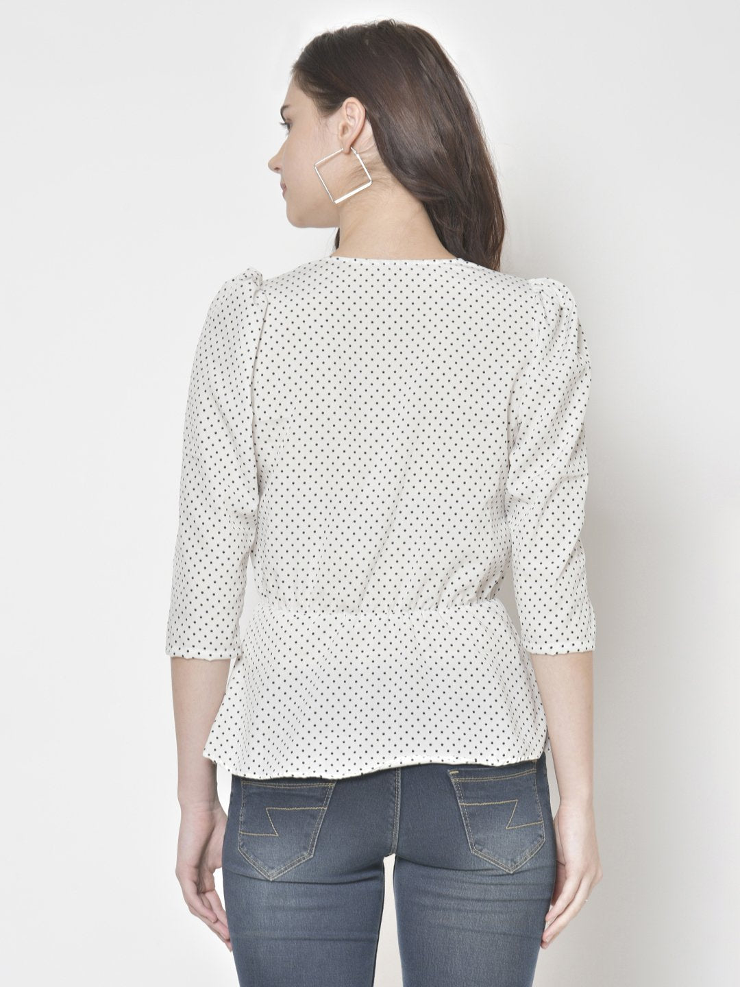 Cation White Printed Top