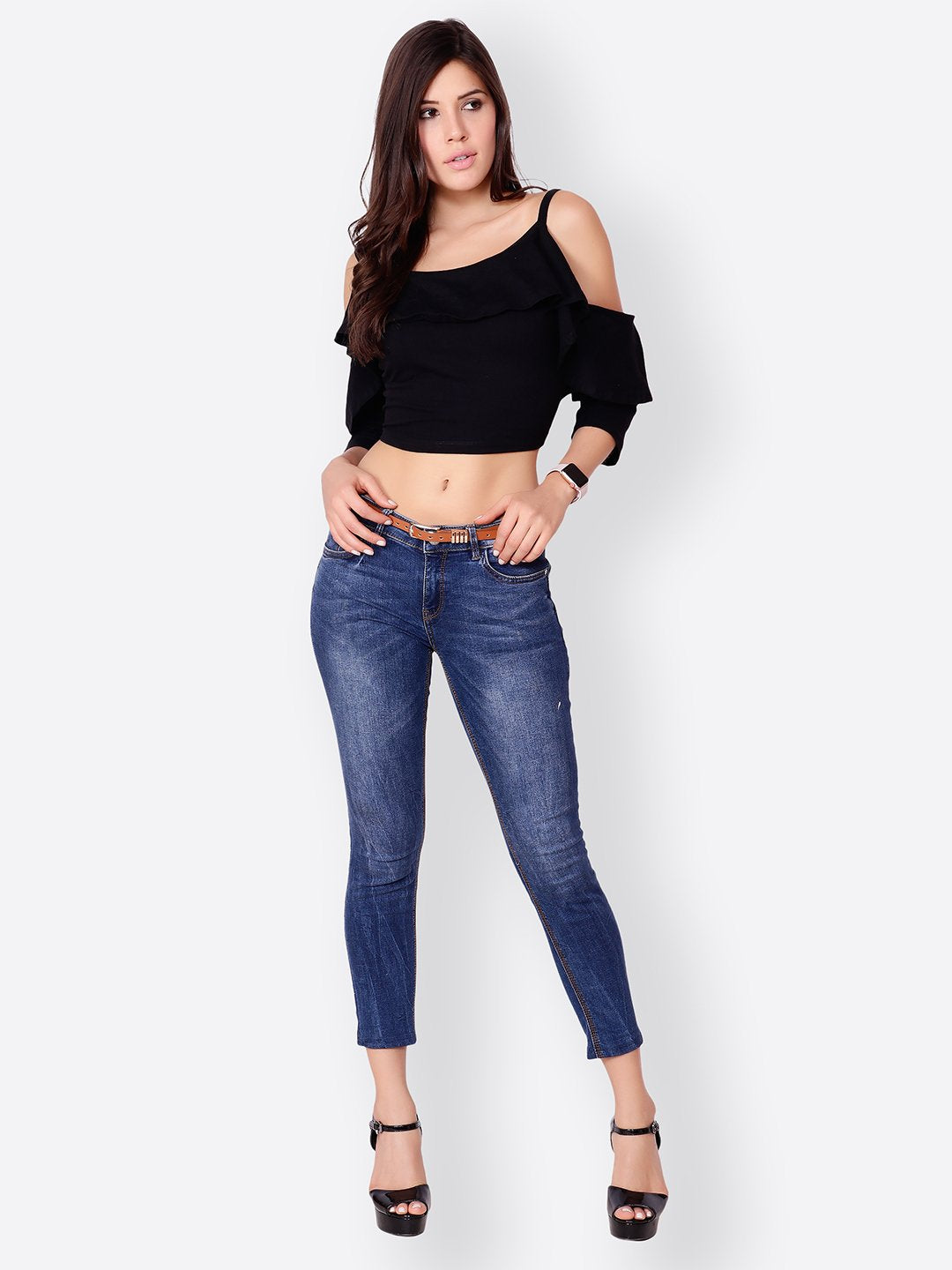 SCORPIUS SOLID BLACK CROPTOP