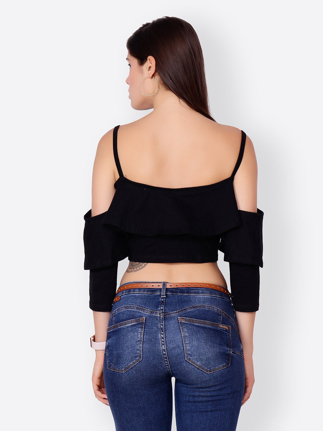 SCORPIUS SOLID BLACK CROPTOP