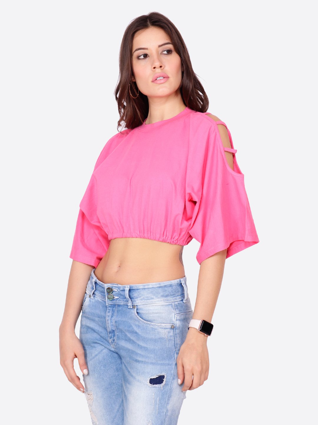 SCORPIUS SOLID PINK CROPTOP