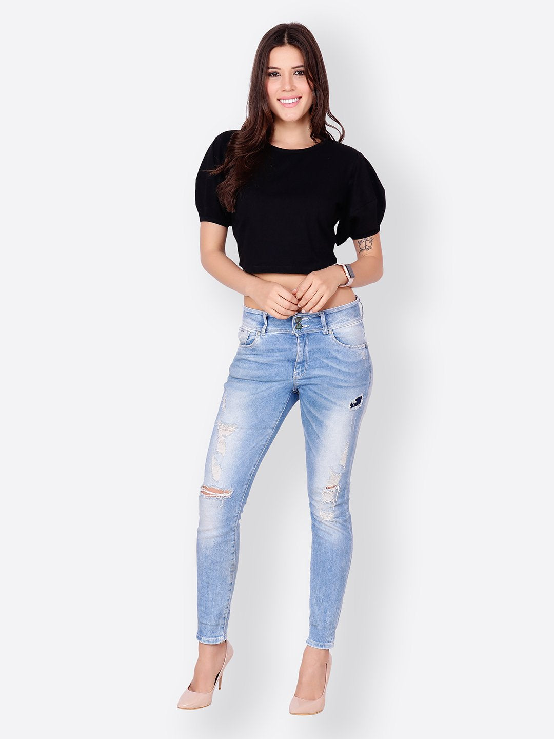 SCORPIUS SOLID BLACK CROPTOP