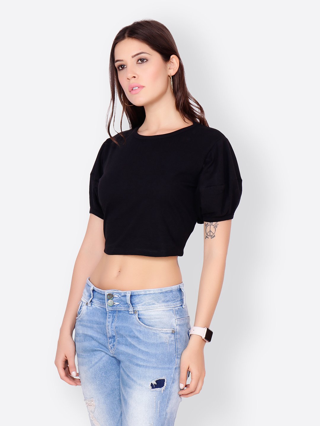SCORPIUS SOLID BLACK CROPTOP