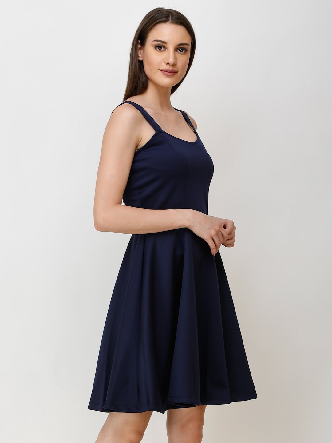 SCORPIUS NAVY STYLED BACK COCKTAIL DRESS