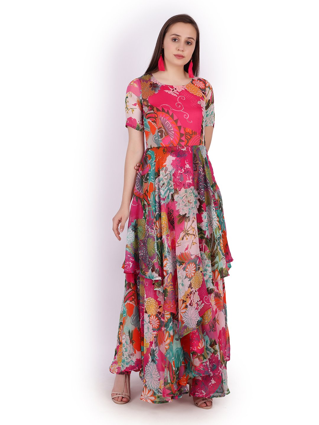 Scorpius pink ethnic dress