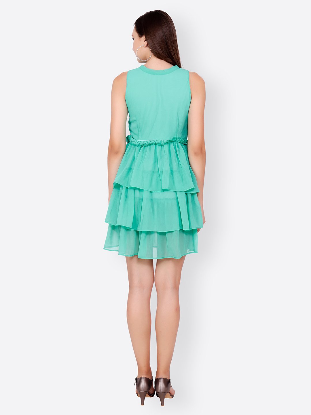 SCORPIUS MINT GREEN FLARED DRESS