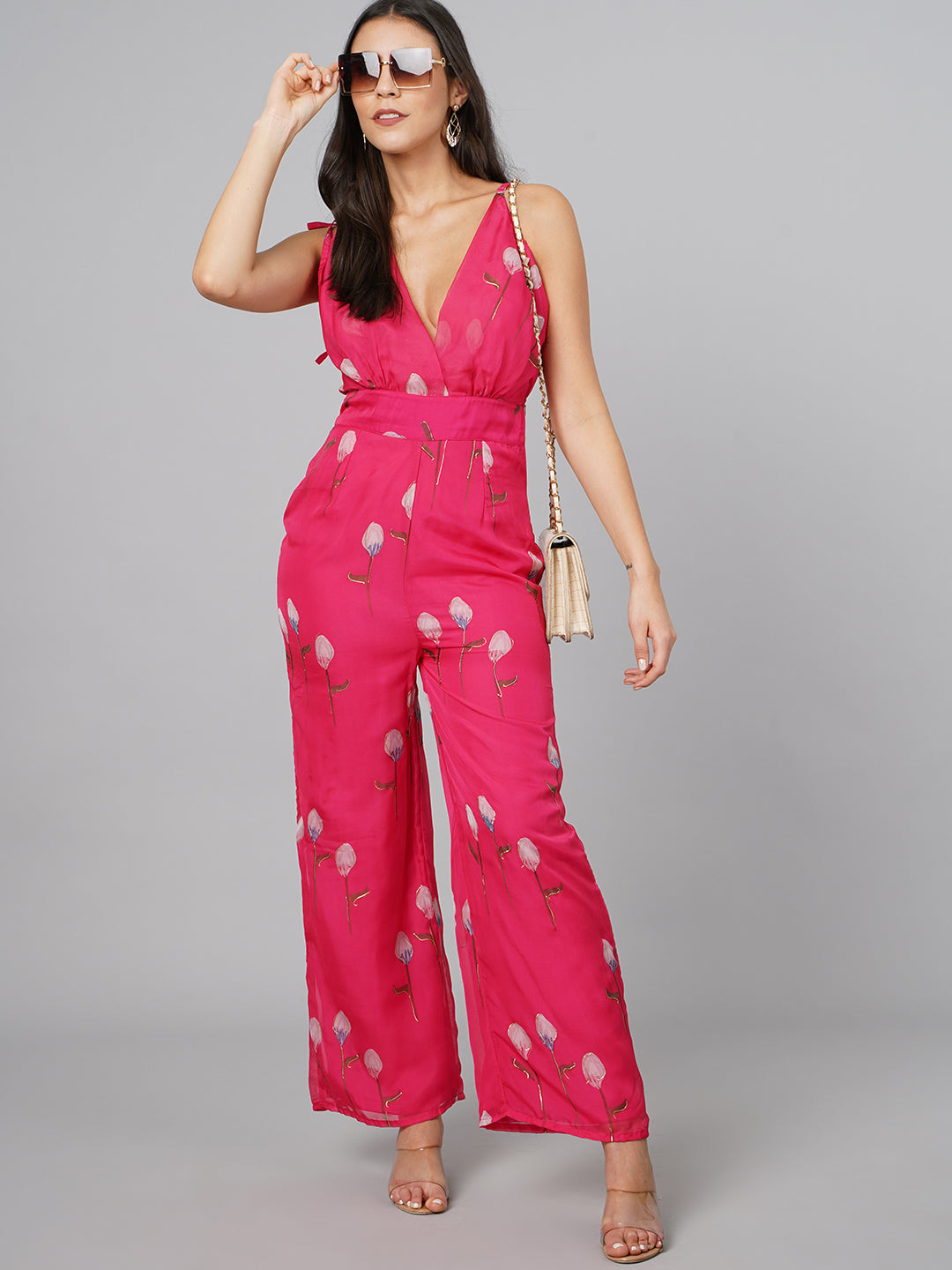 SCORPIUS Pink Organza Jumpsuit