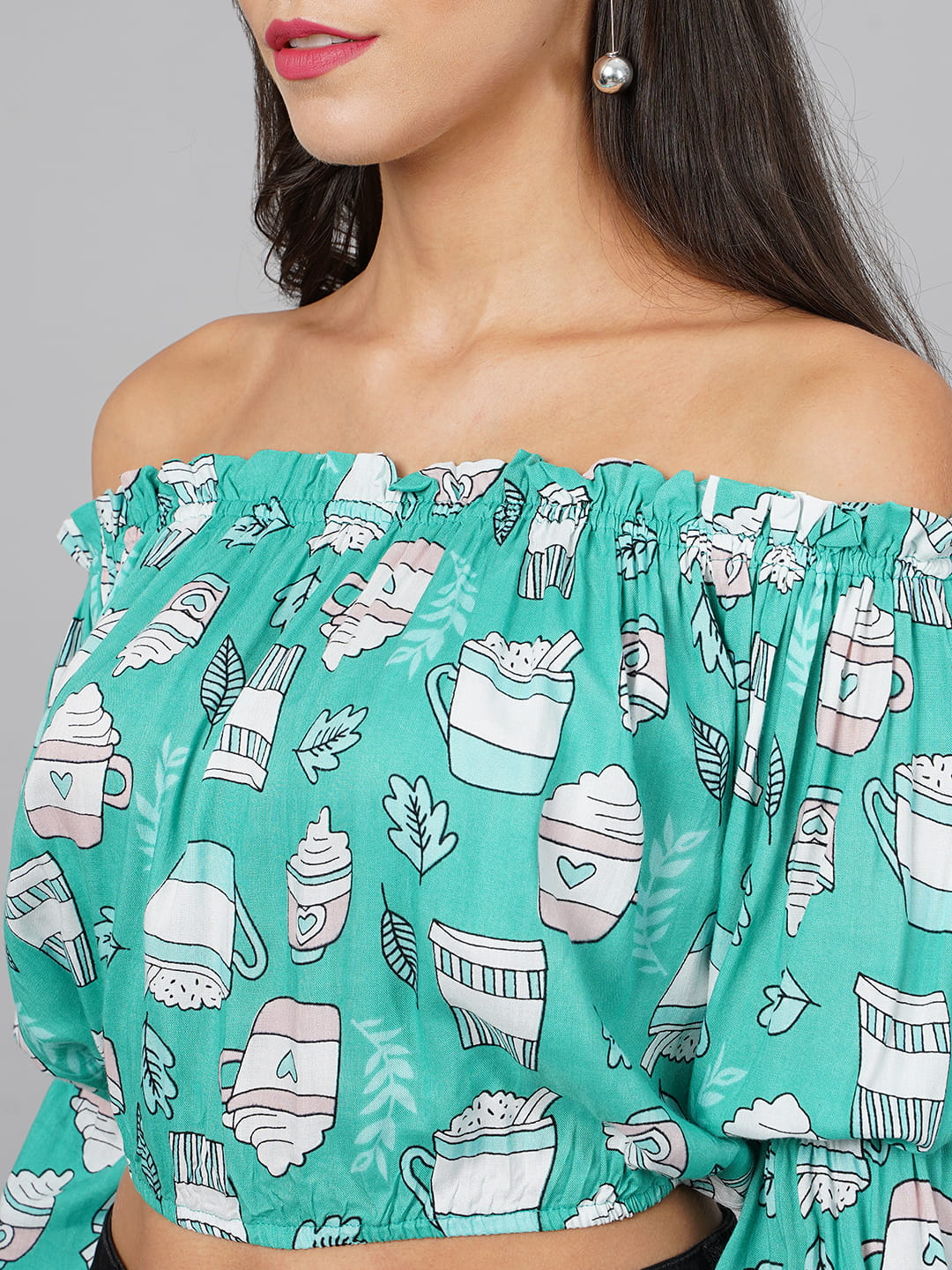SCORPIUS Sea Green Printed Top