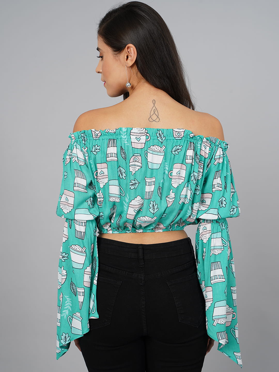 SCORPIUS Sea Green Printed Top