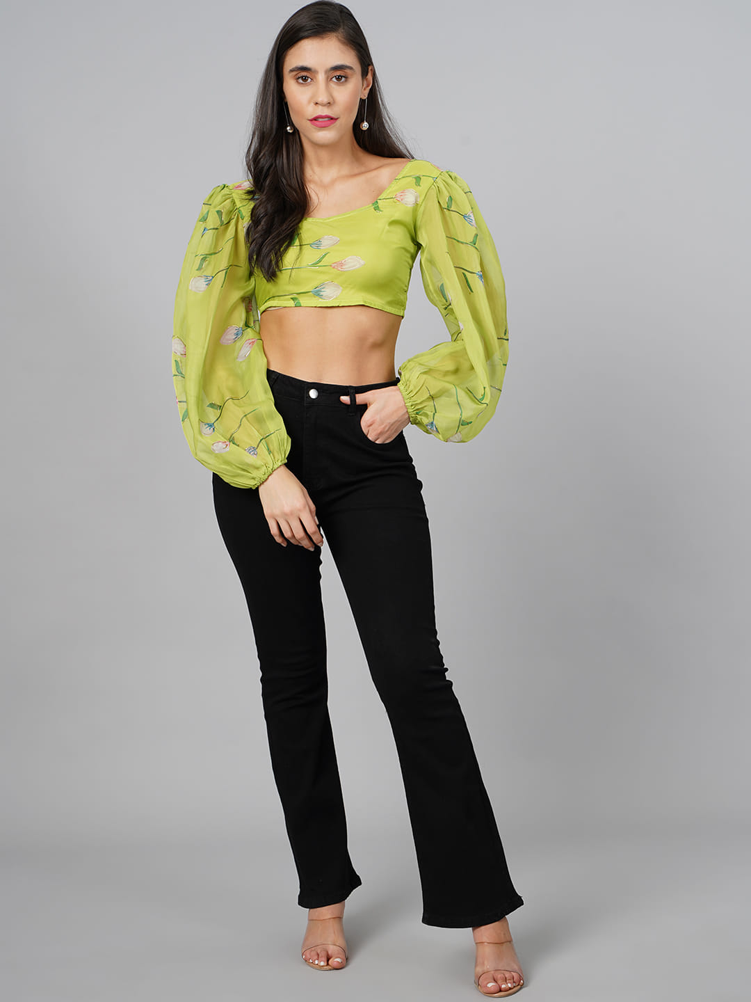 SCORPIUS Parrot Green Knot Top