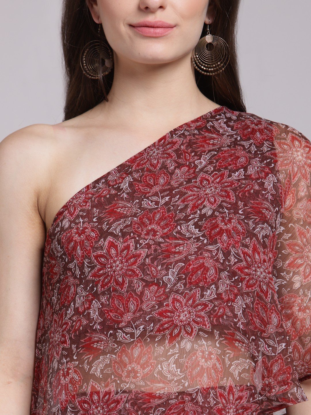 Maroon Printed Dress