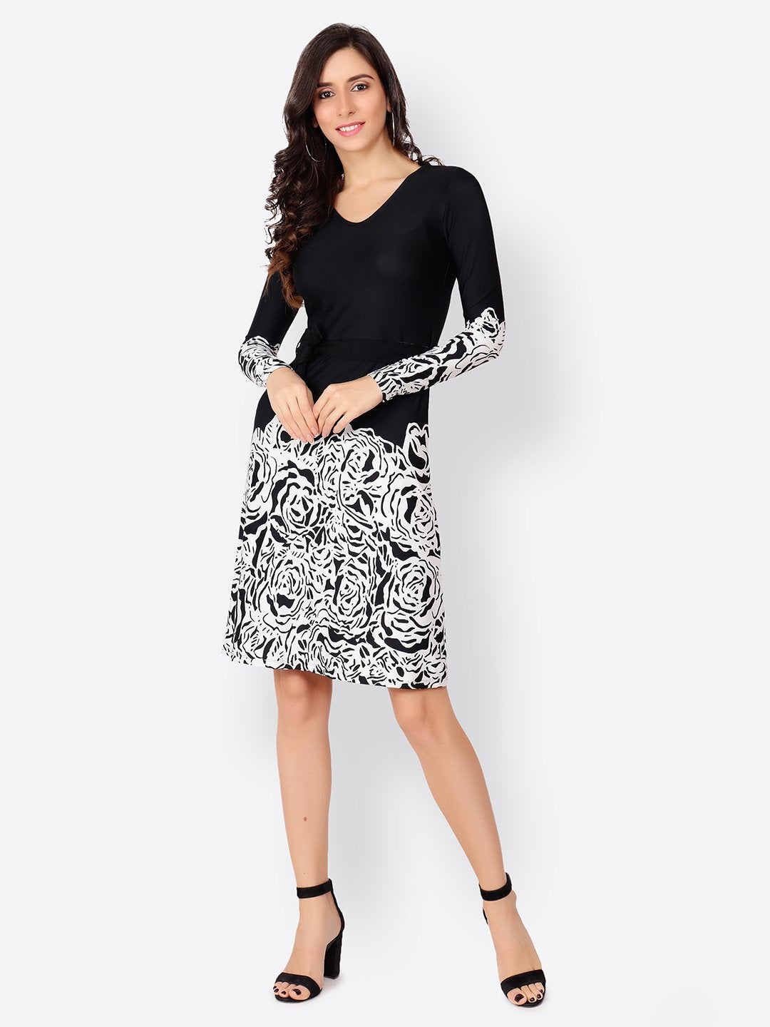 Cation Black Printed Dress