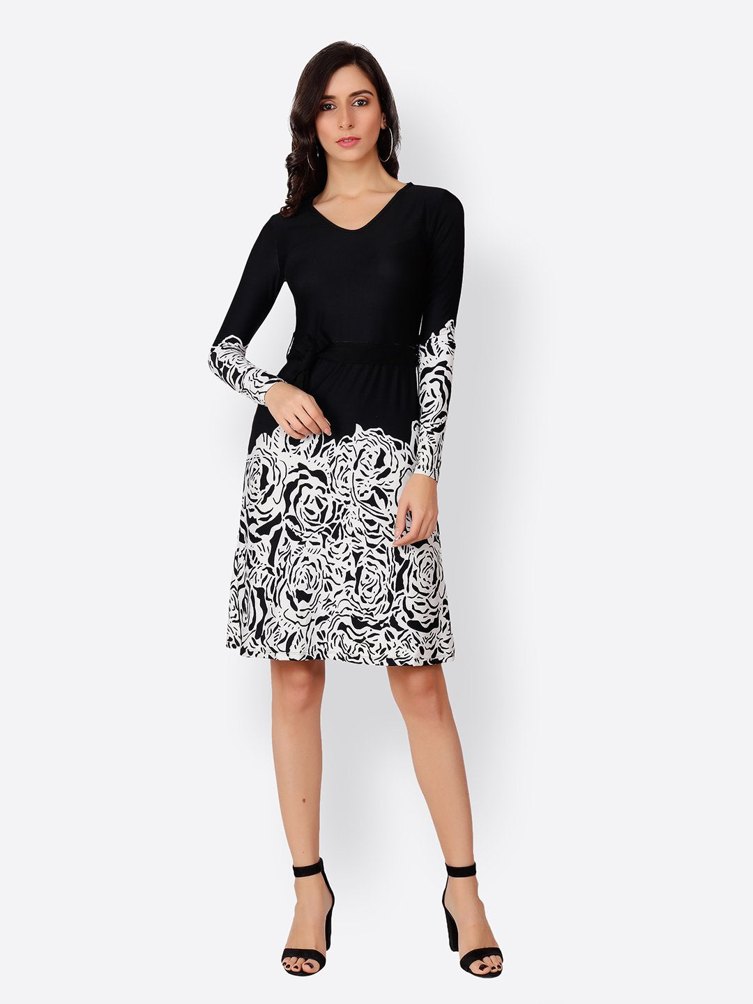 Cation Black Printed Dress