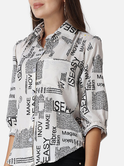 SCORPIUS Typography Printed Casual Shirt